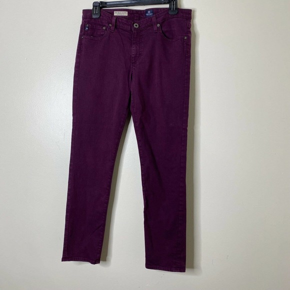 ANTHRO AG ADRIANO GOLDSCHMIED The Stevie Ankle Slim Straight Jeans Size 30R Plum - Picture 3 of 6